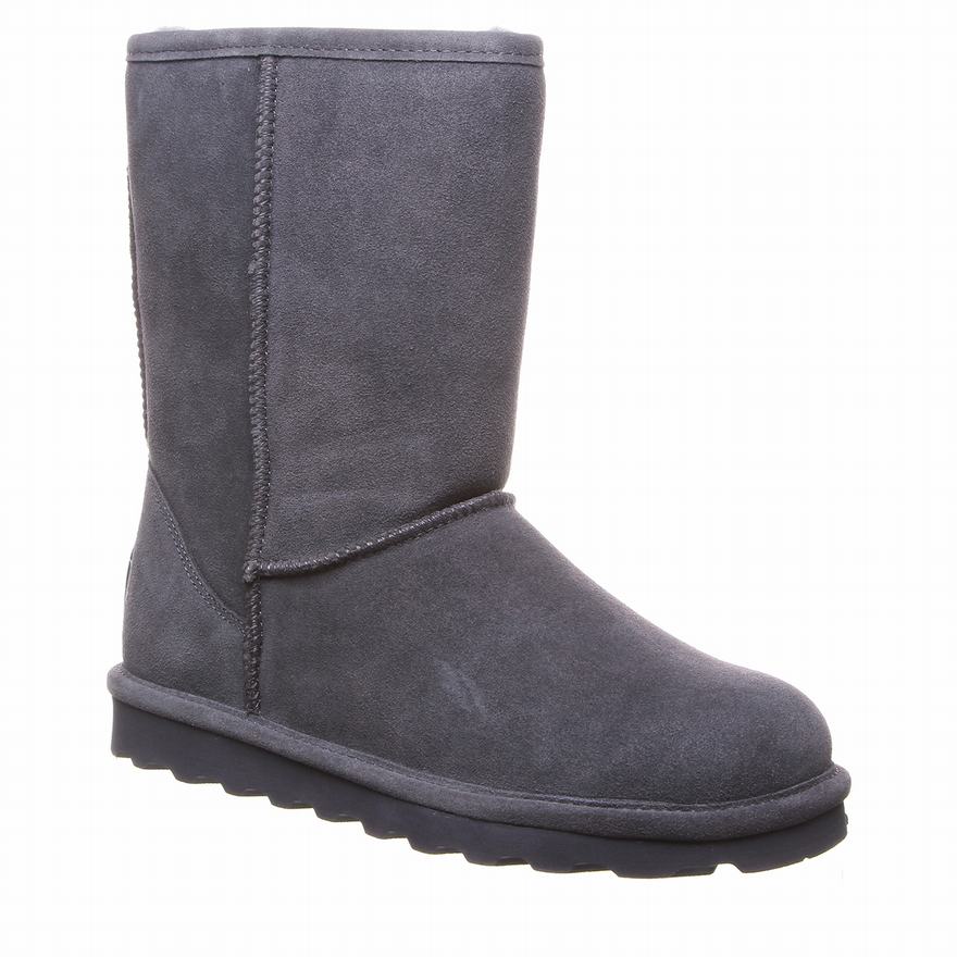 Bearpaw Elle Short Wide Short Boots UK - Women's Boots Deep Grey ||EAQWPR-459||